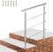 INMOZATA Step Railing Stair Railing Banister Stainless Steel Handrail Safety with 0/2/3 Cross Bars for Indoor Outdoor