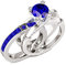 Jeulia Diamant Band Ringe Dame Sterling Silber Ring Hochzeitring Verlobung Jahrestag Versprechen Braut Sets Ring für Frauen und Mädchen Mit Geschenkbox (Aquamarine Blue, 50（15.7）)