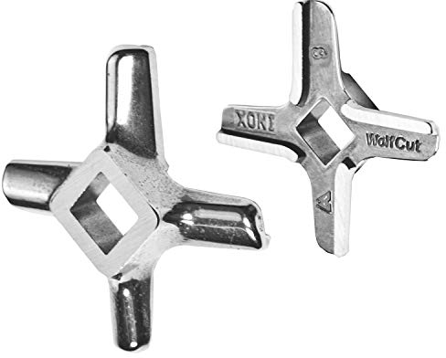 WolfCut Lame cruciforme en inox Eversharp compatible avec tous les hachoirs à viande de taille 8 – par exemple : Bosch MFW68660, MFW67440 – Jupiter 885250, 885500, Kenwood A950 et bien plus encore.