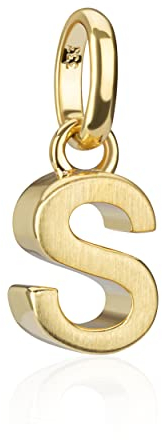 NKlaus Kettenanhänger kleiner Buchstabe S 333 Gelb Gold 9mm Matt Alphabet für Halskette 9536