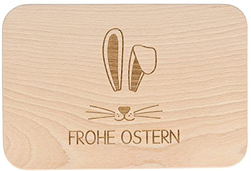 Spruchreif | Holzbrettchen mit Gravur | Frühstücksbrettchen mit Schriftzug | Brotzeitbrett | Frühstücksbrettchen für Kinder | Geschenk Ostern | Frühstücksbrett Hase | Ostergeschenk | Frohe Ostern