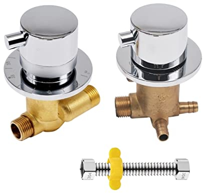 AFUDER Grifo de Ducha Termostático 2/3/4 Válvula de Ducha de Latón de Paso Directo Mezclador Control Válvula Direccional Conexión de Manguera Interruptor Válvula de Ducha
