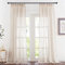 PONY DANCE Wohnzimmer Gardinen im Landhausstil 2er Set H 260 x B 140 cm Extra Lange Vorhänge Beige Halbtransparent Kräuselband Leinenoptik Vorhang Balkontür Gardine