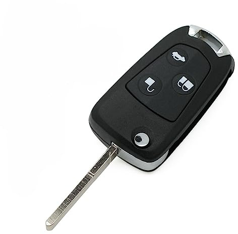 BROVACS Modified Upgraded Flip Key Shell Compatible with FORD 3 Button Keyless Entry Remote Key Case Fob White SS725B