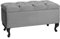 LORDLY Sitzbank mit Stauraum MODIANO 81x42cm – Velourstof, Sitztruhe, Aufbewahrungsbox, Polsterbank mit Samtbezug für Wohnzimmer, Schlafzimmer, Diele (Beine Schwarz, Grau)