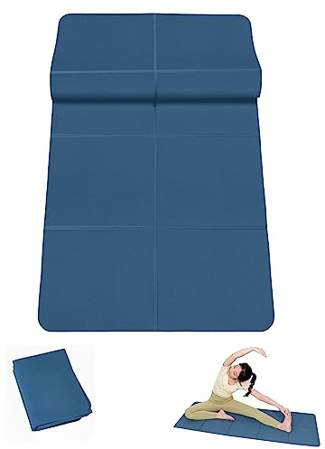 Faltbare Yogamatte für die Reise - LULUWA Rutschfeste Tragbare 3mm Dicke TPE Gymnastikmatte für Fitness Yoga Pilates Workout Outdoor Camping