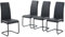 BAÏTA - Chaises Mara Lot de 4 Simili Noir Pieds métal Noir