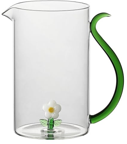 THUN - Caraffa in vetro con margherita - Borosilicato - 1,35 L