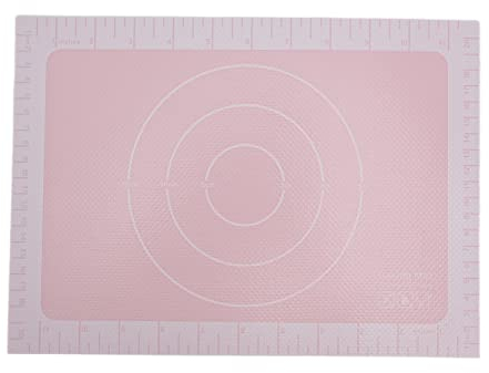 Tapete para hornear macarrones de silicona antiadherente, fácil de limpiar, seguro, para pan, galletas, macarrones, fondo rosa