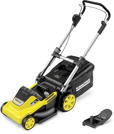 Kärcher LMO 5-18 Dual Cordless Lawnmower, Ideal for Grass Areas up to 550 m2, Cutting Width: 41 cm, Motor: 36 V, Grass Catcher Container: 45 L, Can be Used with 2 Kärcher 18 V Batteries, Batteries Not