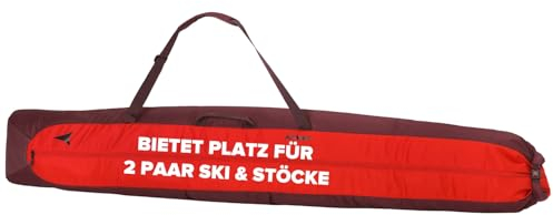 ATOMIC Double SKI Bag I Skitasche für 2 Paar Ski & Stöcke I 205x30x20cm große Skiertragetasche I Wasser- & schmutzabweisendes Material I Profi Doppelskitasche inkl. Tragegurt