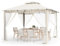 Amopatio Gazebo da giardino, 2,8 x 2,8 cm, impermeabile, stabile, invernale, doppio tetto con zanzariera, Deluxe Patio Gazebo, resistente alle intemperie, per feste, in metallo, per lato piscina,