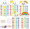 LAMEK 10 Stück Regenbogen Bastelset Kinder Wolken Kreativsets zum Basteln DIY Bastelhandwerk Kreativ Kunsthandwerk Regentropfen Moosgummi Bastelset für Junge Mädchen Kindergeburtstag