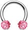 Stachelkleid Hufeisen Piercing Chirurgenstahl 316l Septum Ring Ferido Stein Kristal Kugel Ohr Nasenpiercing Nippel Intim Glitzer Tragus Helix Farben Innengewinde Silber/Rosa, 1,2 mm, 3 mm