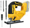 750 W Cordless Jigsaw for Dewalt 20V Batteries Electric Jigsaw Tool, 1000-1500 r/min Cutting in Wood 65mm，45° Cutting Angle ，3-Position Orbital for Wood and Metal Cutting （Batteries not Included ）