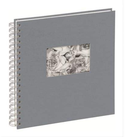 Pagna 12156-10 Passepartout-Spiralalbum 240 x 250 mm 50 Seiten, Leineneinband mit Passepartout Fotokarton weiß mit Pergamin, grau