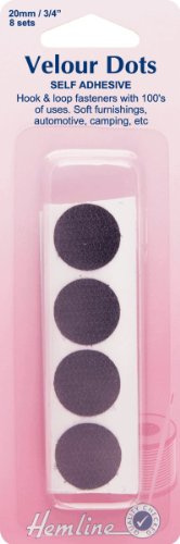 Hemline Self Adhesive Velour Dots - Black