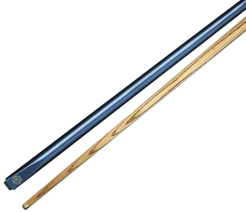 BCE Unisex-Adult 2 Piece Ash Cue-145cm with 9.5mm Tip Snooker English Pool Cue, Black Butt/Natural Wood Shaft, 57 (145cm)