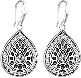 Elli Ohrringe Damen Tropfen mit Kristalle Vintage in 925 Sterling Silber