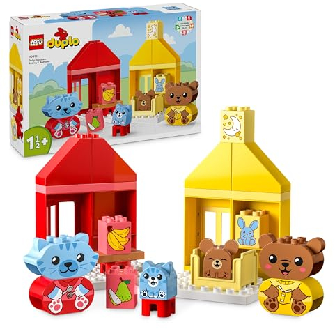 LEGO DUPLO Alltagsroutinen: Essen & Schlafenszeit, Kleinkind-Lernspielzeug zur Förderung der sozialen und emotionalen Entwicklung, mit 4 Tierfiguren, Geschenk für Kinder ab 18 Monaten 10414