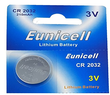 50 x CR2032 3V Lithium Knopfzelle 210 mAh (10 Blistercards a 5 Batterien) EINWEG Markenware Eunicell