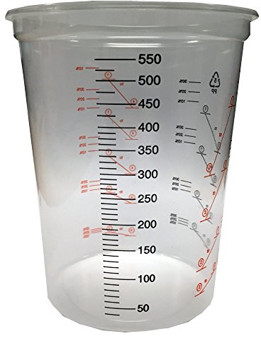 600ml Clear Plastic Mixing Cup - 50pk - Includes Lids…