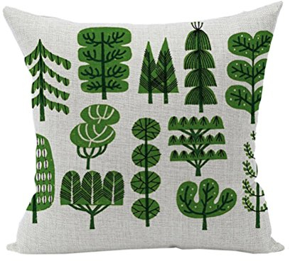Nunubee Kissenbezug Dekokissen Haus Dekoration weich Quadrat Sofa Kissen Tannenbaum Stil 2