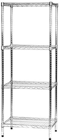 Archimede Sistema Componibile, Scaffale Quattro Ripiani, Grigio (Cromato), 61 x 46 x 160 cm