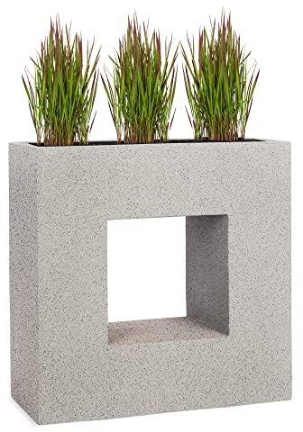 Pflanzwerk® Pflanzkübel Vista Granit Grau 66x66x28cm *Frostbeständiger Blumenkübel* *UV-Schutz* *Qualitätsware*
