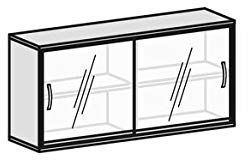 Geramöbel Schiebetürenschrank mit satinierten Glas-Schiebetüren, mit Mittelseite, 2 Dekor-Einlegeböden, Nicht abschließbar, 1600x425x768, Nussbaum