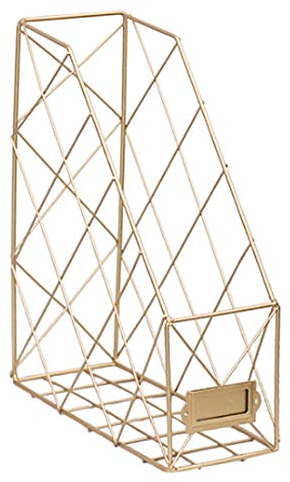 FutureShapers Metall Stehsammler Briefablage Dokumentenablage Desktop Zeitschriftensammler Büro Organizer (Gold)