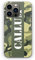Personalised Initials Hard Phone Case For Apple iPhones, 16, 15, 14,13, 12, 11, Pro Max, Mini, XR, SE Green Army Camouflage Print with Stripe, Custom Name/White Capital Text, Camo Phone Cover