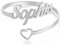 RWQIAN Personalisierter Ring Damen Namen Ringe Herzen Schmuck Geschenk zum Geburtstag Jahrestag Verstellbar Silber/Gold/Rosé