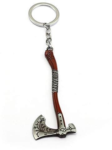 FEIDIAO God Of War 4 Schlüsselanhänger Kratos Schlüsselanhänger Axt von Leviathan Anhänger Autoschlüssel Chian Kleidung Passende Halskette, B, L
