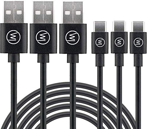 Wicked Chili 3X USB-C-Kabel 3A Ladekabel und Datenkabel Fast Charge Sync Schnell-Ladekabel kompatibel mit Galaxy S20 Ultra, S20 Plus, S10+, S10e, M50, M30, M20, A50, P40 Pro, P30 Pro, P30 Lite, P30