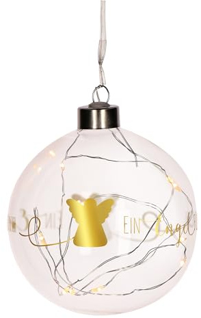 Butzon & Bercker Glaskugel mit LED-Lichterkette - Stille Nacht, heilige Nacht