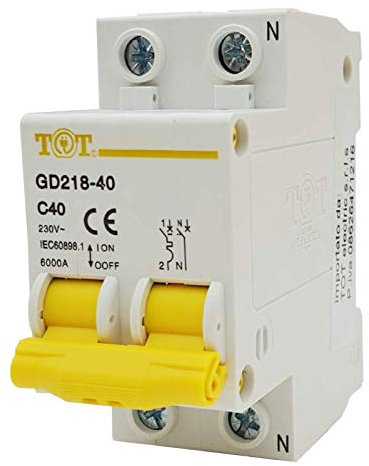 TOT Electric Interruttore magnetotermico automatico differenziale 2P+N 6 kA 2 modulo 10 16 20 25 32A fino 63 ampere (C25-25 A)