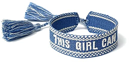 Gewebtes Armband Motivationsarmband Schmuck Bracelet Geschenk für Schwester, Mutter, Freundin perfekter Motivator für Sport und Alltag (Baby-Blau)