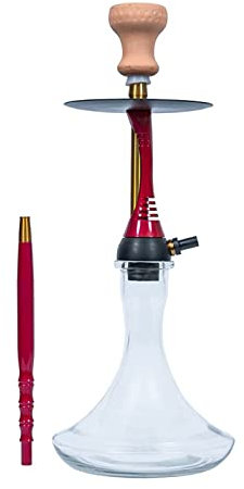 Set de bouteille en verre de verre de luxe en verre moderne Shhaha, avec plumes de fumée rouge Smoke Pot One Silicone Hose Spring Clip Facile D