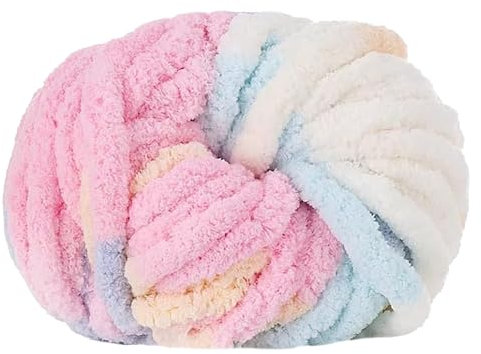 Maxee Dicke Wolle Garn 250g, Sperrige Armstricken Wolle, Soft Arm Knitting, XXL Grobstrick Weiches Wollgarn, zum Häkeln für Decke, Perfekt zum Weben von Haustier Nest, Decken, Zierkissen-Marshmallow