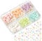 KINBOM 1000pcs Colorful 3D Nail Flowers with Beads, 3D Acrylic Flower Nail Art Charms Silver Gold Nail Beads Flat Back Nails Decoration Accessories for DIY Nail Design Jewelry Making (6 Colors)