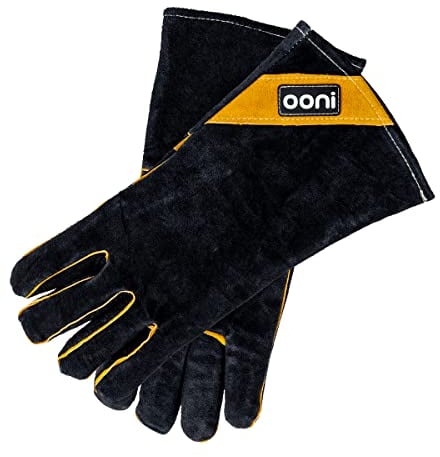 Ooni Guantes de Cocina - Guantes para Horno Pizza - Guantes de Cuero con Aislamiento de Aluminio - Guantes para Barbacoa - Guantes para Horno Pizza Resistente al Calor