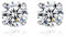 Musihy Sterling Silber Ohrstecker Für Frauen Ohrstecker Couple Geschenke Runde Form Weißer Moissanit Weißgold Plattiert