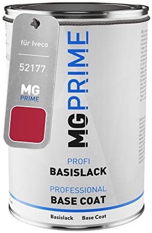 MG PRIME Vernice per auto Barattolo pronto all’uso per Iveco 52177 Rosso Lampone Vernice di base 1,0 litri 1000ml