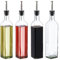 Relaxdays Essig- und Ölspender Set, 4 Glasflaschen, 500 ml, Ausgießer, Olivenöl & Vinaigrette, Ölflasche, transparent