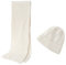 Embouro Wintermütze und Schal aus Merinowolle für Herren, warme Strickmützen, lange Schals für Damen und Herren (Beige)