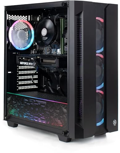 XUM Elite Prebuilt Gaming PC: Intel Core i5-10400F, Nvidia Geforce RTX 5060 8GB, 32GB DDR4 RAM, 500GB NVMe SSD, 1TB HDD, 700W PSU 80+ Bronze, aRGB, WiFi 5, Windows 11 Home, Entry Level, Black Case