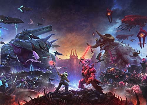 Displate Offiziell DOOM MetallPoster Magnetische Befestigung Inklusive Lizenziert Bilder Hochwertiges Poster The Ancient Gods Part Two 67.5 cm x 48 cm
