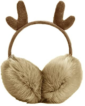 Asudaro Cache-Oreilles d'hiver De Noël, Cache-Oreilles en Bois De Cerf Cache-Oreilles d'animaux Mignons Cache-Oreilles Moelleux Cache-Oreilles d'hiver Chauds pour Maison, Vélo, Marche, Voyages