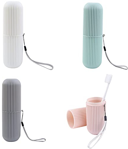 4 Stück Zahnbürste Zahnpasta Case Zahnbürsten Etui Reisezahnbürsten Box Zahnbürste Reiseetui Tragbare Zahnbürstenhülle Zahnbürstenetui Reiseetui,für Reise und Business,für Camping,Reisen,Wandern
